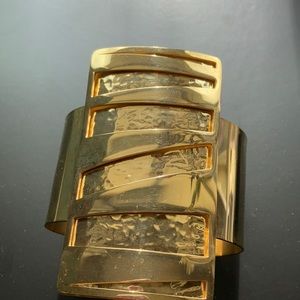 Custom brass bracelet cuff.